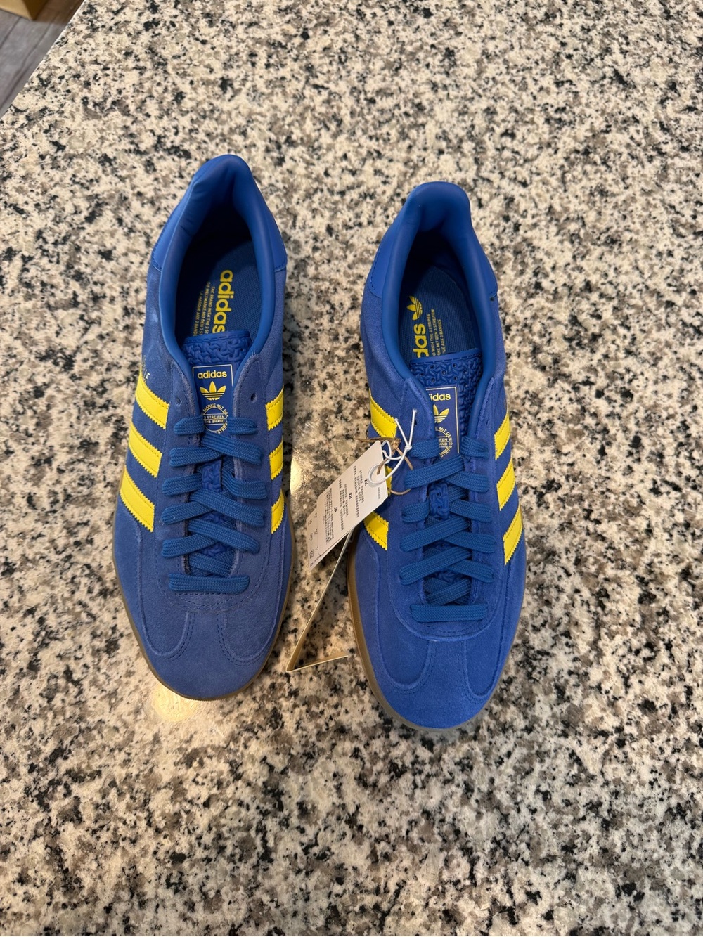 adidas Blue Sneakers with Yellow Stripes - Men